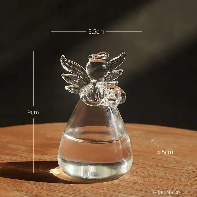 Creative Transparent Angel Hydroponic Vase Home Decor Simple Living Room Study Table Accessories Desk Ornament Glass Flowerpot