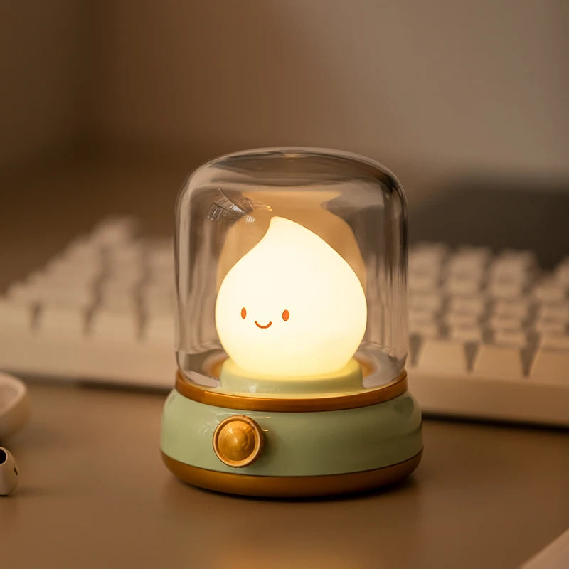 Mini Desktop LED Night Lamp - Cute USB Rechargeable Cartoon Table Lamp for Coffee Bar, Home Decor, and Bedroom