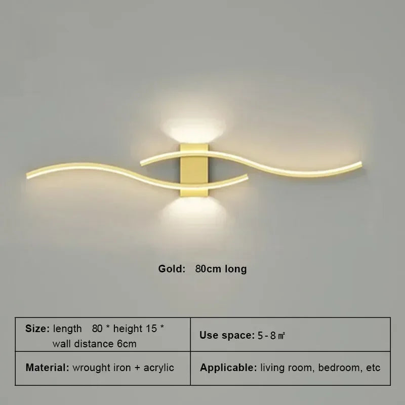 Moder LED Wall Lamp Long Strip led Wall Sconce Living Room TV Background Decor Bedroom Stair Home Indoor Lighting Fixture