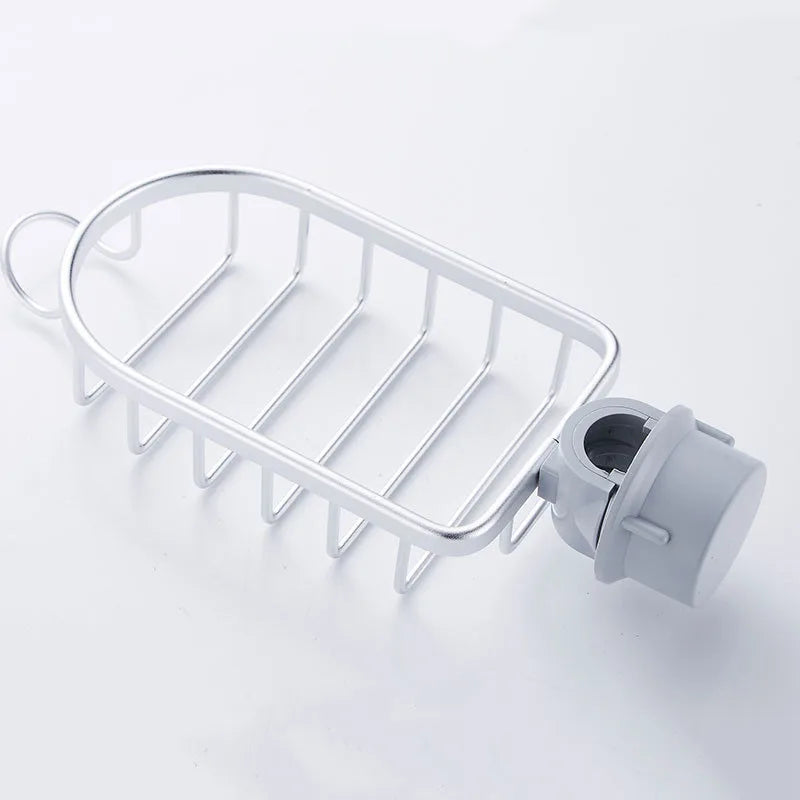 Aluminum Kitchen Sink Drain Rack - Sponge Storage, Soap Holder, Faucet Organizer, and Drainer Shelf for Bathroom Accessories