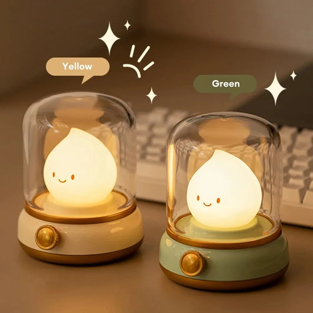 Mini Desktop LED Night Lamp - Cute USB Rechargeable Cartoon Table Lamp for Coffee Bar, Home Decor, and Bedroom