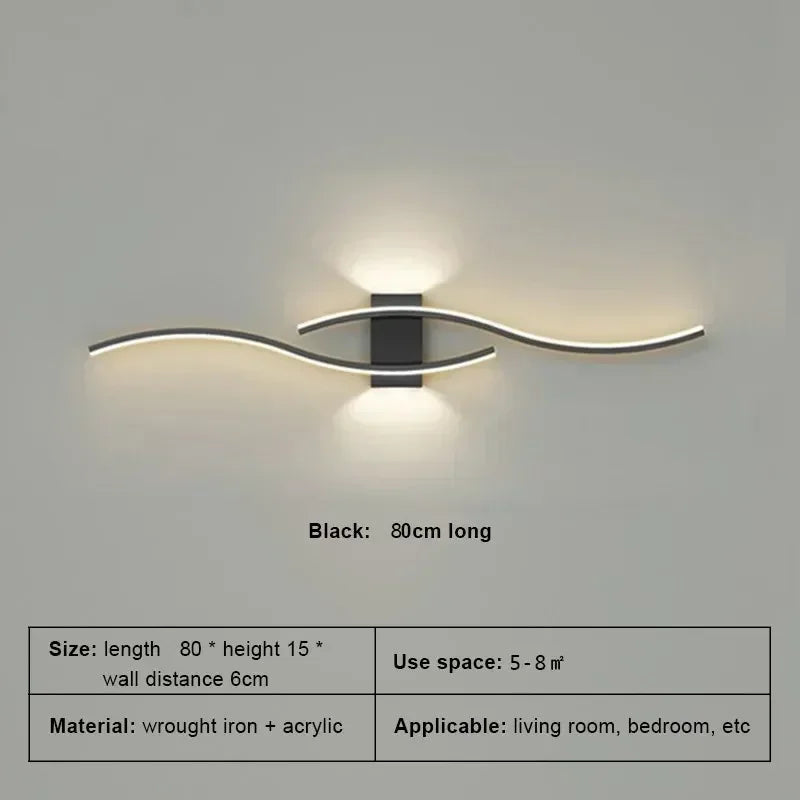 Moder LED Wall Lamp Long Strip led Wall Sconce Living Room TV Background Decor Bedroom Stair Home Indoor Lighting Fixture